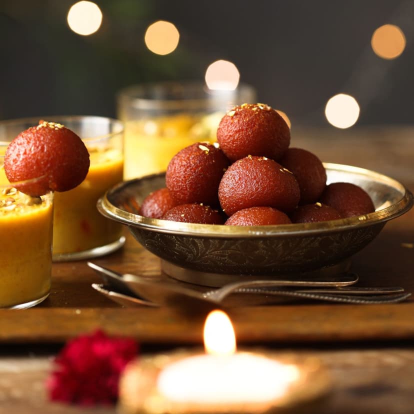 Dessert with ice cream, whipped cream, a spoon, and glasses with amber liquid on a black surface